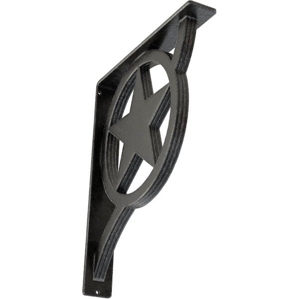 Ekena Millwork Austin Wrought Iron Bracket, (Triple center brace), Antiqued Pewter 2"W x 12"D x 15"H BKTM02X12X15TAUAPW - main